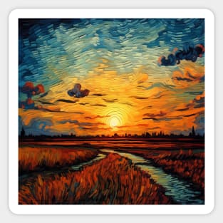 Van Gogh - Sunset Sticker